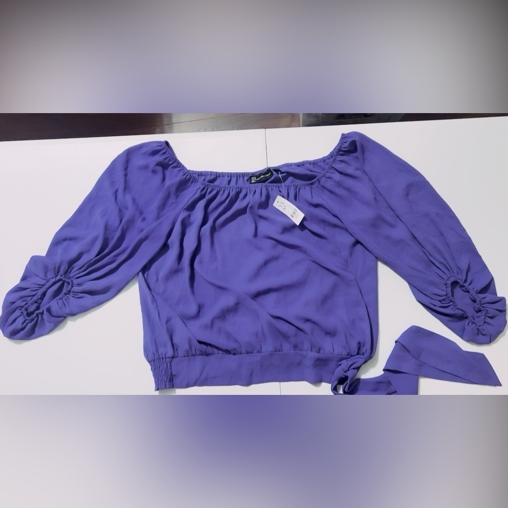 NY Collection Button Down Blouse purple